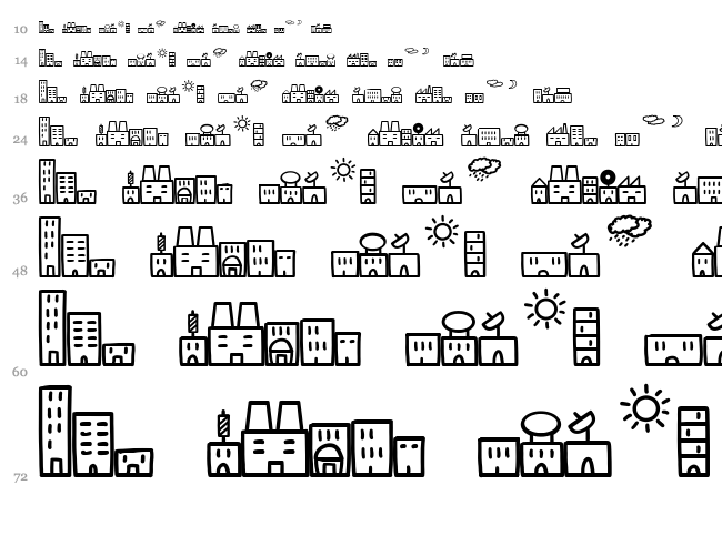 Easy Skyline font waterfall